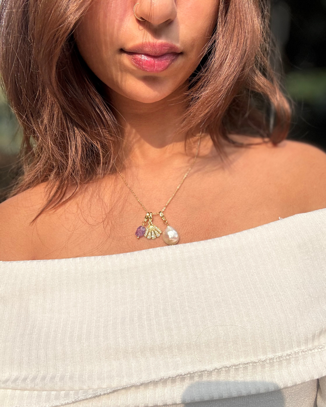 Amethyst Tide Charm Necklace