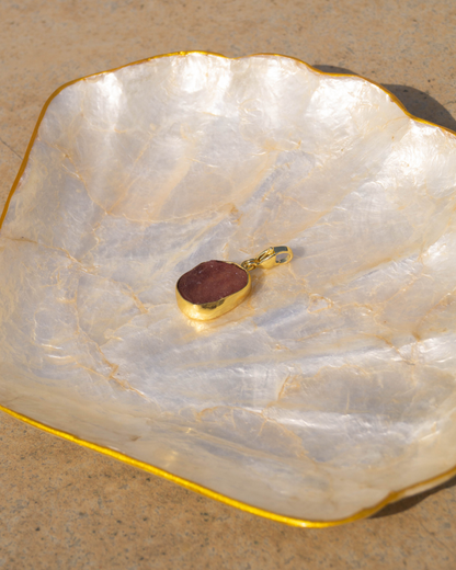 Raw Cherry Quartz Pendant (Big)