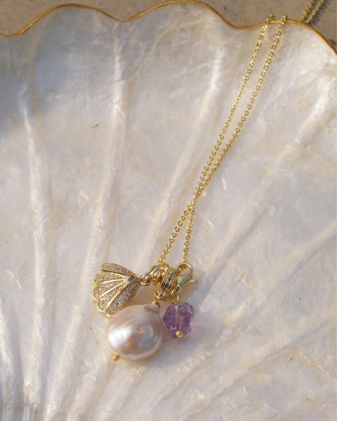 Amethyst Tide Charm Necklace