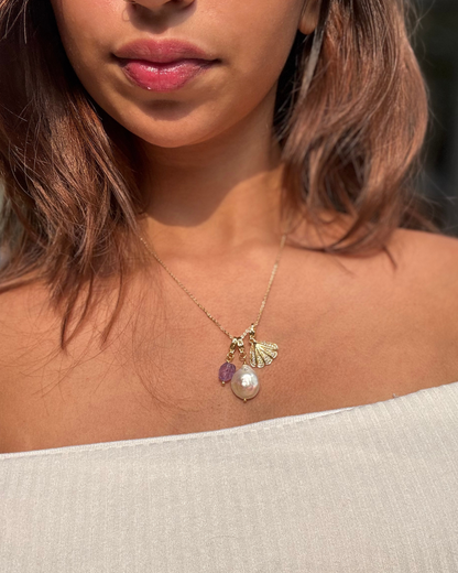 Amethyst Tide Charm Necklace