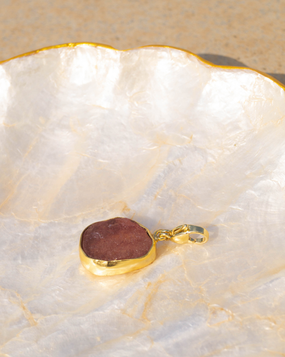Raw Cherry Quartz Pendant (Big)