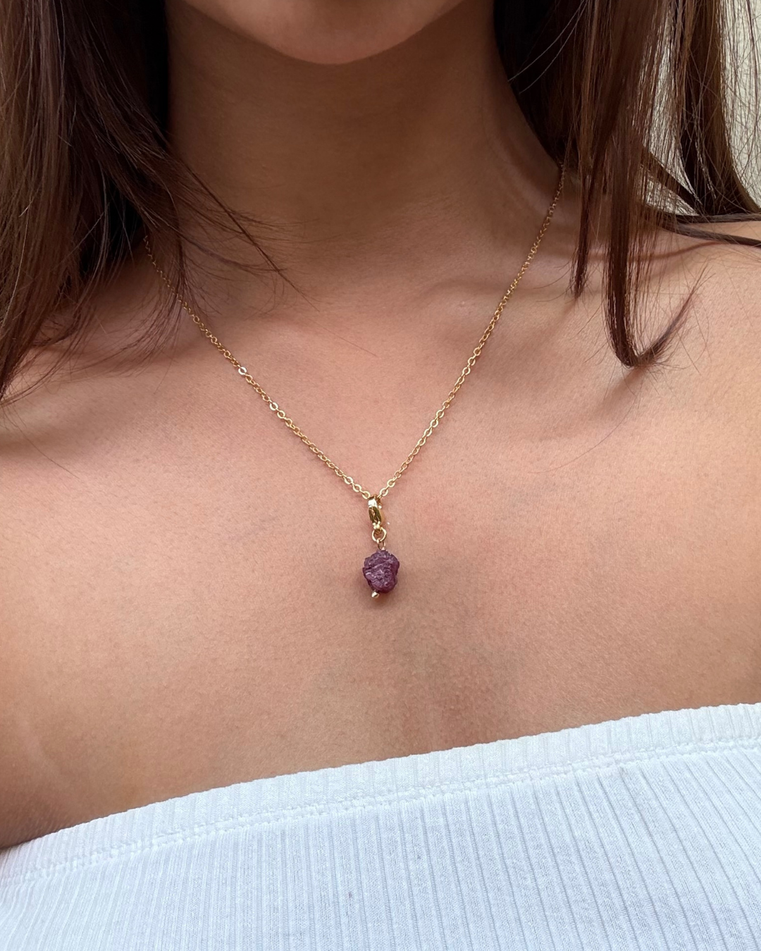 Raw Ruby Pendant