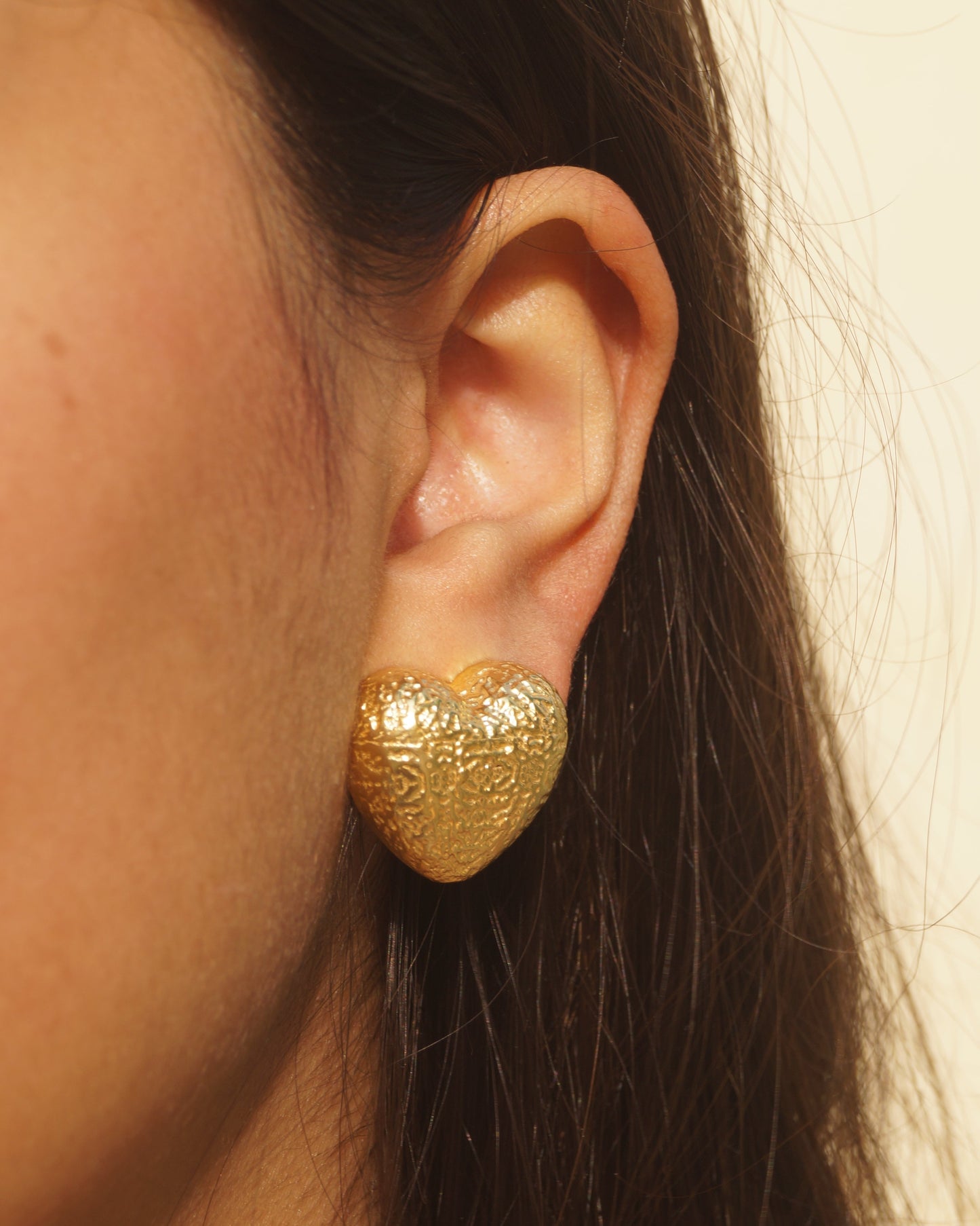 Inscribed Heart Studs