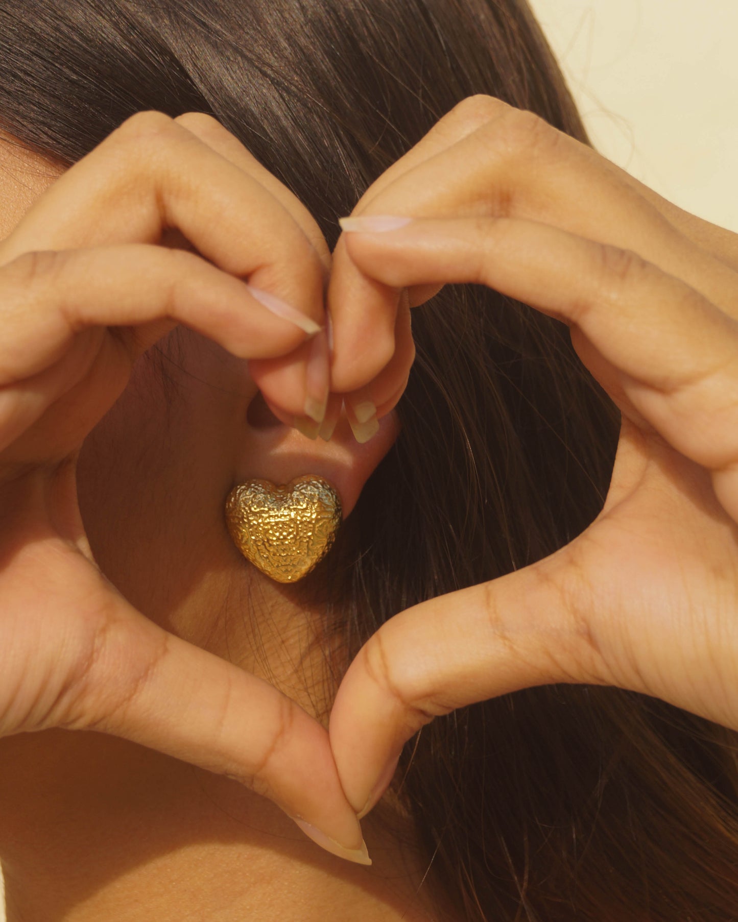 Inscribed Heart Studs