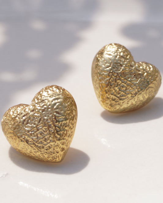Inscribed Heart Studs